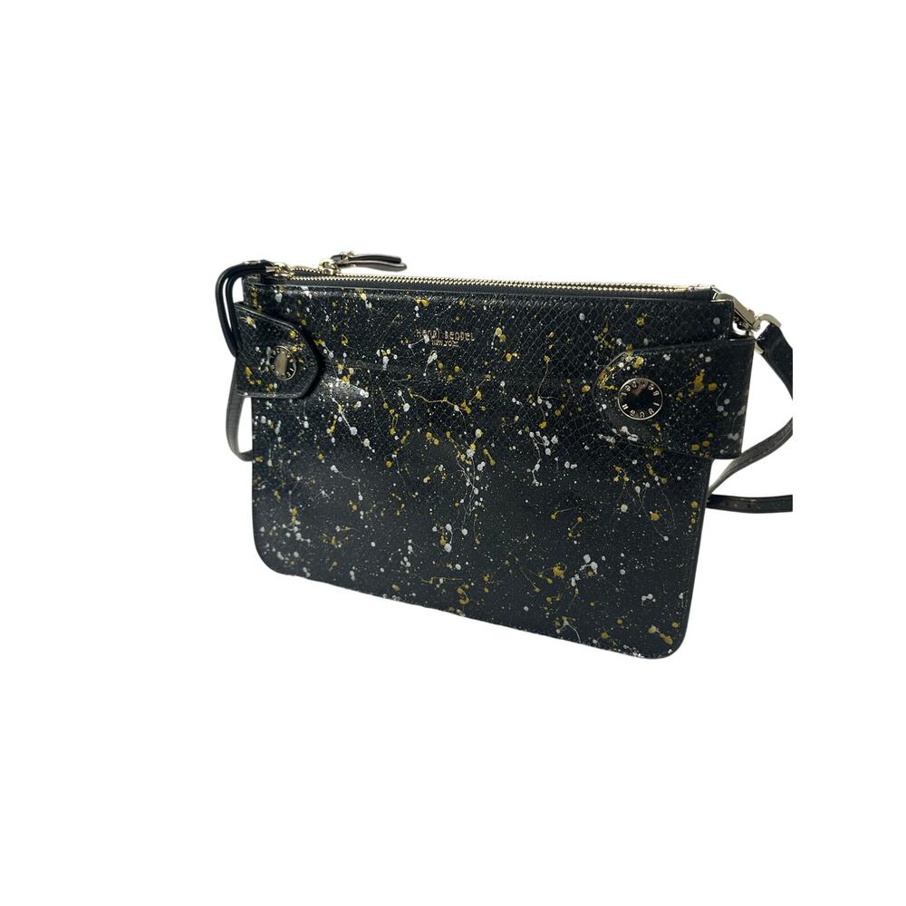 Henri Bendel Divine Splatter Snake Crossbody Women OS Black NWOT Rare Leather
